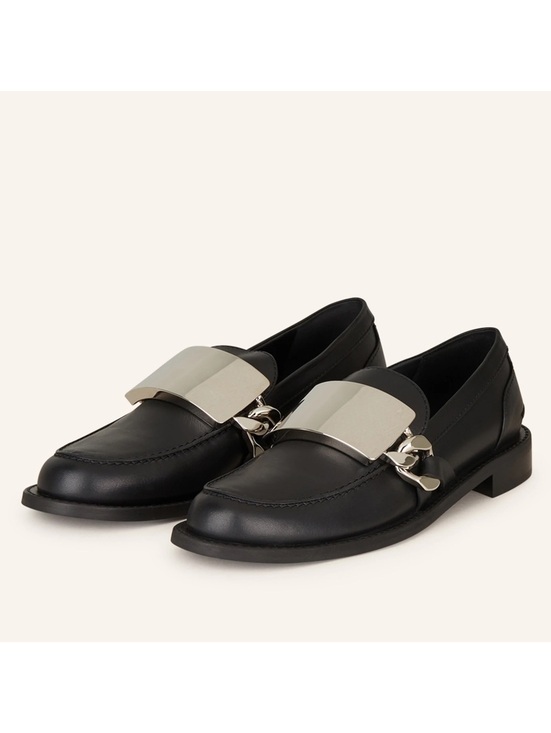 JW Anderson Logo-Engraved Leather Loafers in Black, Size 41 NEW in Box + DustBag main image 7